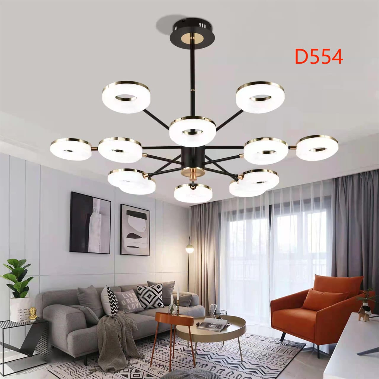 Mordern 12-Head Nordic Lights Chandelier 
